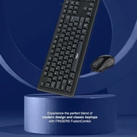 COMBO- WIRED- FINGERS FusionCombo Wired USB Keyboard and Mouse Set (Instant Access with 14 Quick Soft Touch Keys & Rupee Key)