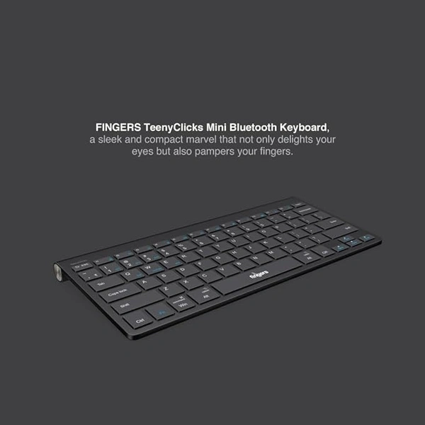 KEYBOARDSS- BTW- FINGERS TeenyClicks Wireless Mini Bluetooth Keyboard (3-in-1: Connect 3 Devices, 5-in-1: Windows®, macOS, Android™, Linux, Chrome OS, Special X-Type Scissors, 45 Days worktime)