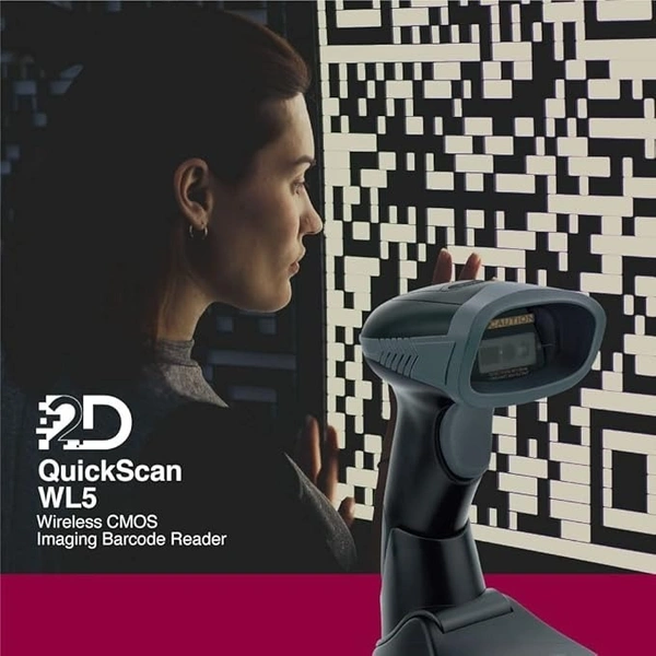 BARCODE SCANNER- WIRELESS- FINGERS 2D-QuickScan WL5 Wireless Barcode Scanner (2D Technology, 3-in-1: Bluetooth | Wireless with 2.4 GHz USB Receiver | Wired with Type-C Cable)