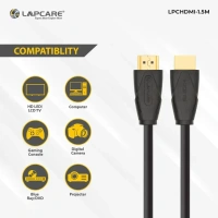 HDMI CABLE- 10 MTR- LAPCARE- Lapcare Premium Quality HDMI Cable, Male to Male (10 M)-Black- 1 Year Warrenty