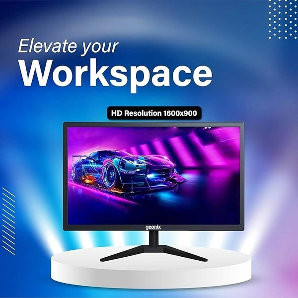 SIZE- 19"- GEONIX PC Monitor (49.53 cm/19.5 Inch) | Display Output-VGA & HDMI | LED Display | Resolution 1600 x 900 | Power Consumption 21W(Max) | 3 Years Warranty