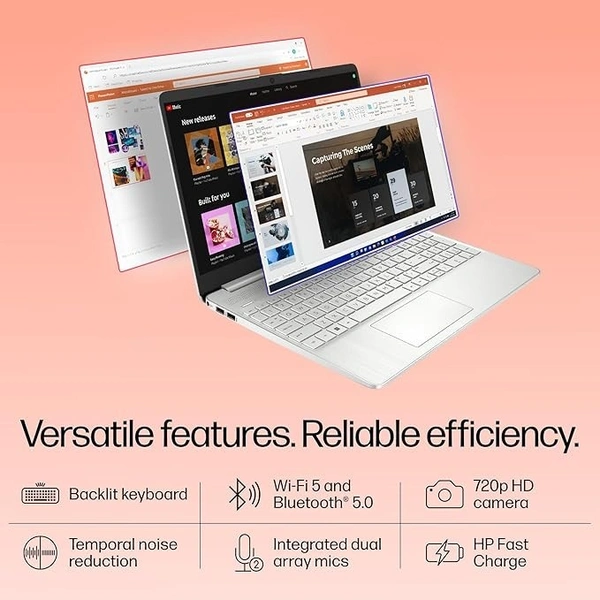 CORE I5- 12TH GEN- HP Laptop 15s, 12th Gen Intel Core i5-1235U, 15.6-inch (39.6 cm), FHD, 16GB DDR4, 512GB SSD, Intel Iris Xe Graphics, Backlit KB,MSO,Thin & Light, Dual Speakers (Win 11, Silver, 1.69 kg), fq5330TU