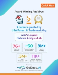 ANTIVIRUS- 1YEAR- 1PC - Quick Heal | Total Security | 1 User | 1 Year | AI Based Device Security for Windows PC | Banking and Browsing Protection | Dark Web Monitoring and Parental Control ( Email Delivery Available )