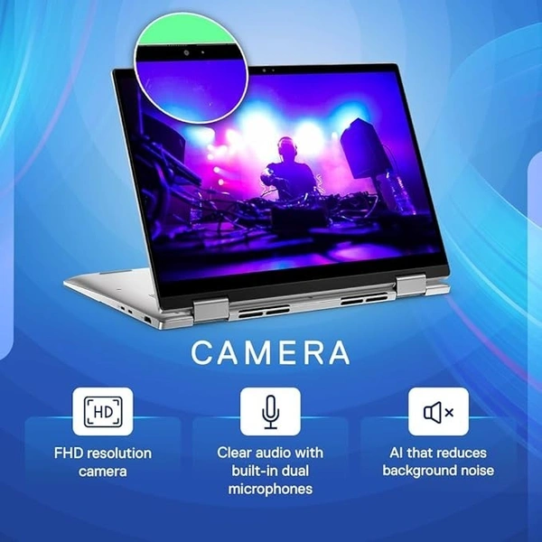 CORE I3- 13TH GEN- Dell Inspiron 7430 2in1 Laptop, Intel Core i3-1315U Proc, 8GB, 512GB SSD, 14.0" (35.56cm) FHD+ Touch, Active Pen, Win 11 + MSO'21, 15 Months McAfee, Backlit KB + FPR, Silver, 1.58kg - 