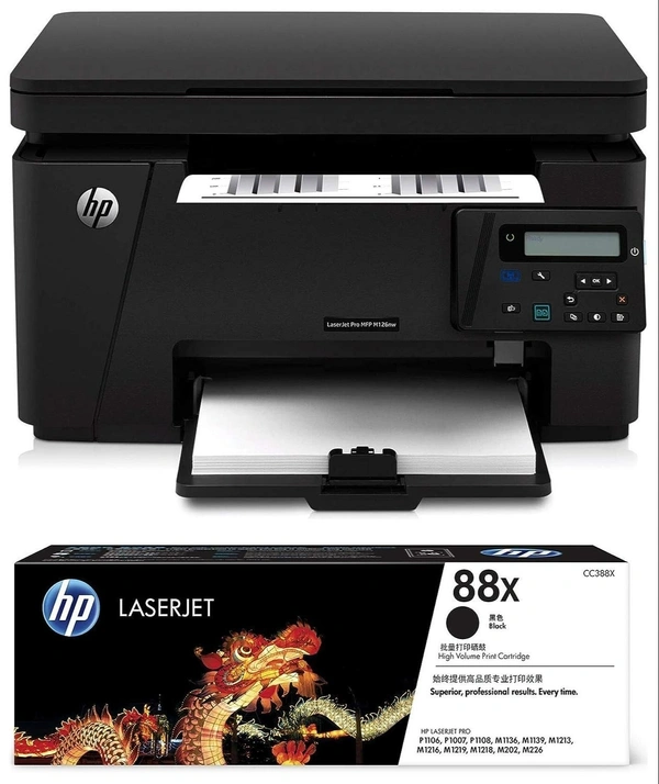 LASERJET- HP Laserjet Pro M126Nw All-in-One B&W Wireless Monochrome Laser Printers for Home: Print, Copy, & Scan, Compact, Easy Mobile Printing, Black