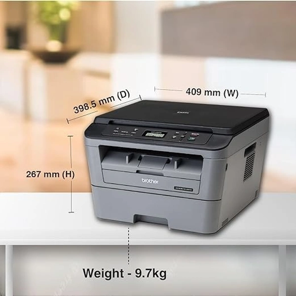 LASERJET- Brother DCP-L2520D Automatic Duplex Laser Printer with 30 Pages Per Minute Print Speed, Multifunction (Print Scan Copy), 2 in 1 (ID) Copy Button, LCD Display, 32 MB Memory, 250 Sheet Paper Tray, USB