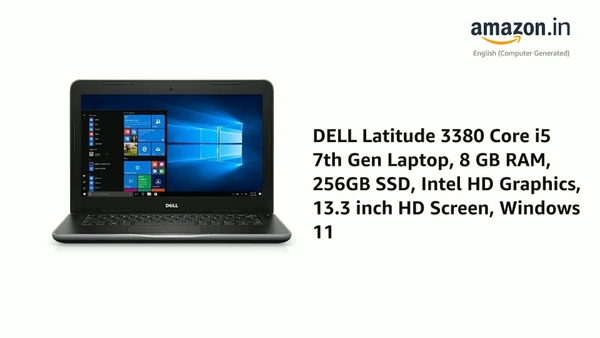 CORE I5- 7TH GEN- DELL LATITUDE E3380- ( refurbished ) Intel Core I5/ Ram 8GB / SSD 256 GB/ Screen 14.1" HD LED/ Wifi/ Webcam / Spk/ Slim/ Win 10 Pro+Ms Office .