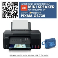 TANK SYSTEM-  Roll over image to zoom in Canon PIXMA MegaTank G3730 All-in-one (Print, Scan, Copy) Wireless Inktank Printer with Small Size Ink Bottles, Scan