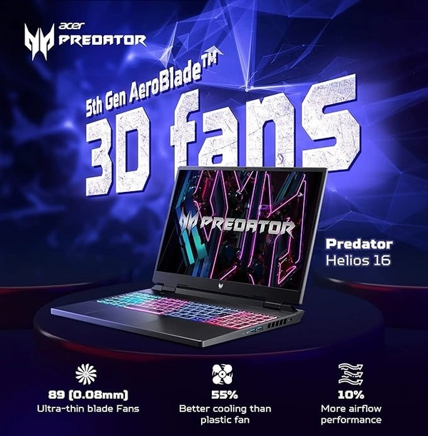 CORE I5- 13TH GEN- Acer Predator Helios Neo 16 Gaming Laptop 13th Gen Intel Core i5 Processor (16 GB/512 GB SSD/Windows 11 Home/NVIDIA ® GeForce RTX ¢ 4050) PHN16-71, (16") WUXGA Display