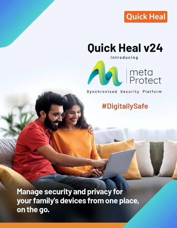 ANTIVIRUS- MULTIUSER- 1YEAR- 5PC- Quick Heal Antivirus Pro Latest Version - 5 PCs, 1 Years | AI Based Device Security for Laptop | Email and Browsing Protection