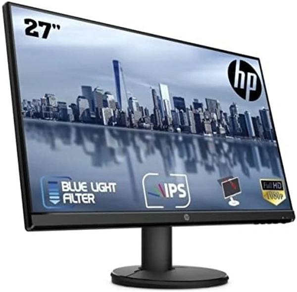 SIZE- 27"- HP V27I G5 Fhd LED Monitor, 27 Inch(68.6 Cm) 3-Sided Micro-Edge Anti-Glare Low Blue Light, Flicker Free, 5 Ms Response Time, Isp Panel(Black)