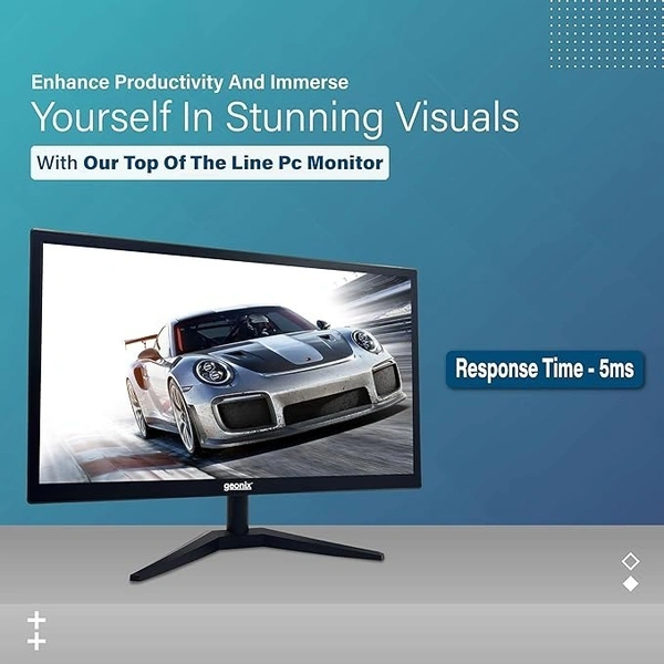 SIZE- 24"- GEONIX 24 Inch PC Monitor | TFT | Full HD 1920 x 1080 Pixels | Display Output VGA & HDMI | with LED Back Light Technology |3 Years Warranty