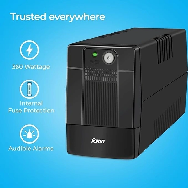 UPS- REGULAR- Foxin UPS 600va 360W with LED Indicator, UPS for PC | Laptops | Gaming Computers | WiFi Routers & More | BIS Approved 
