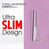 SIZE- 27"- Zebion FHD Led Frameless Monitor Crista Series, IPS Panel, in-Built Speaker, 1920x1080 Pixel with Max Resolution, HDMI, VGA, Wall Mountable, Fast Response Time, 3 Year Warranty (27-inch, 75Hz)