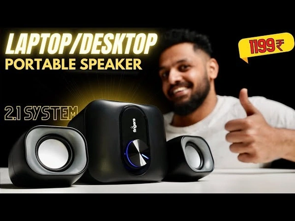SPEAKERS- FINGERS StereoBeats 2.1 Channel Multimedia Wired Speaker (USB Powered with 3.5 mm stereo input | Powerful 11 Watts | for Computer PCs & Laptops) - Rich Black