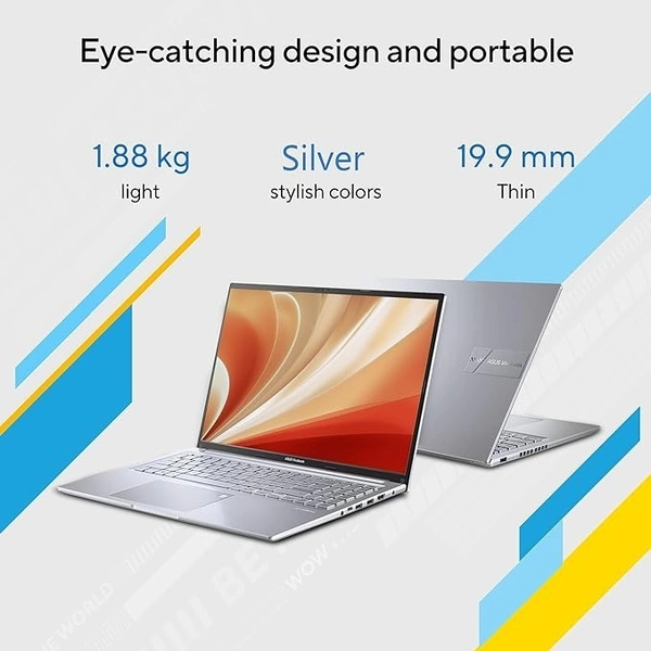 CORE I7- 12TH GEN- ASUS Vivobook 16, 16" (40.64cm)WUXGA 16:10 60 Hz, Intel Core i7-12700H, Thin & Light Laptop (16GB DDR4/512GB SSD/Intel Iris Xe Graphics/Win 11/Office 2021/Transparent Silver/1.88 Kg), X1605ZAC-MB741WS