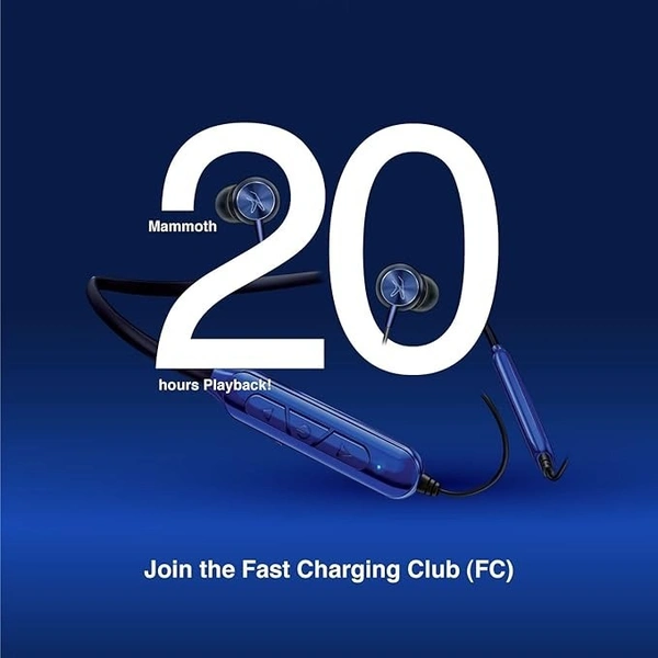 NECKBANDS- FINGERS FC-Royale Bluetooth Wireless Neckband in Ear Earphones with Built in Mic (Royal Blue)
