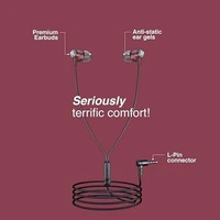 EARSET- FINGERS Beautific2 Wired in-ear Earphones with built-in Mic, 10 mm Neodymium driver, 3.5 mm L-pin connector (Burgundy)