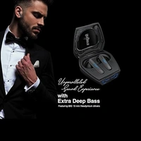 EARBUDS- FINGERS Tuxedo TWS Earbuds with 32-Hour Playtime, Fast Charging, 13mm Neodymium Drivers, Surround Noise Cancellation (SNC Technology) Built-in Mic, IPX4 Sweat Resistant, Voice Assistant (Luxe Black)