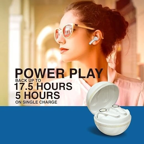 EARBUDS- FINGERS Yorker Bluetooth Truly Wireless in Ear Earbuds with Mic (Cricket Themed | Snc Technology | 17.5 Hrs Power Playback | Fast Charging Type-C | Sweat Proof | Voice Assistant Support, Piano White)