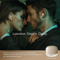 EARBUDS- FINGERS Hi-Class TWS Earbuds - Classy | High-Class Sound, 24 Hours Playtime, Surround Noise Cancellation, Dual Language Voice Prompts, Intuitive Touch Controls (Champagne + Ivory White)