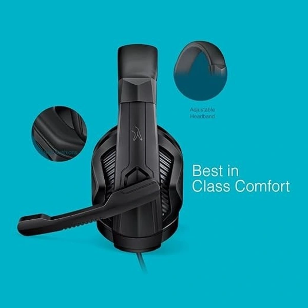 HEADPHONES- FINGERS USB-Talkathon On-Ear Wired Headphones with Mic (Big 40 mm Driver | Adjustable Mic | in-line Volume controller) - Black