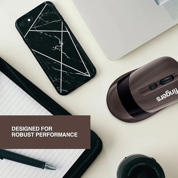 MOUSE- WIRELESS- FINGERS AeroGrip Wireless Mouse with 2.4 GHz USB Receiver (Compatible with Windows, Mac & Linux | Ambidextrous)