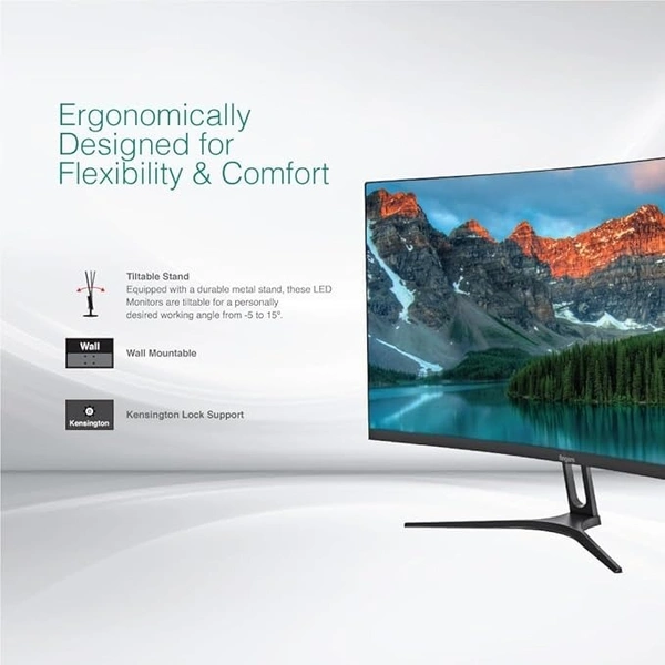 SIZE- 24" CURVED- FINGERS Satin-Curve-2421 Curved LED Monitor (23.81, 60 cm) with 1920 x x1080 FHD Resolution, Ultra-Slim Design, VGA + HDMI + VGA Output, Wall mountable, 100 Hz Refresh Rate, 250 nits Brightness