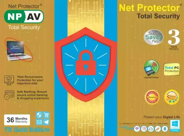 ANTIVIRUS- 3 YEAR- Net Protector Antivirus for PC | Total Security 2024 | 1 PC | 3 Years | Email Delivery in less than 1 MIN
