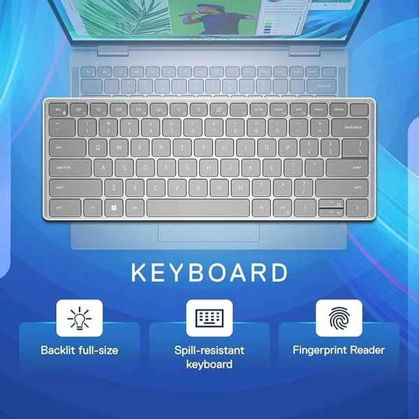 CORE I3- 13TH GEN- Dell Inspiron 7430 2in1 Laptop, Intel Core i3-1315U Proc, 8GB, 512GB SSD, 14.0" (35.56cm) FHD+ Touch, Active Pen, Win 11 + MSO'21, 15 Months McAfee, Backlit KB + FPR, Silver, 1.58kg - 