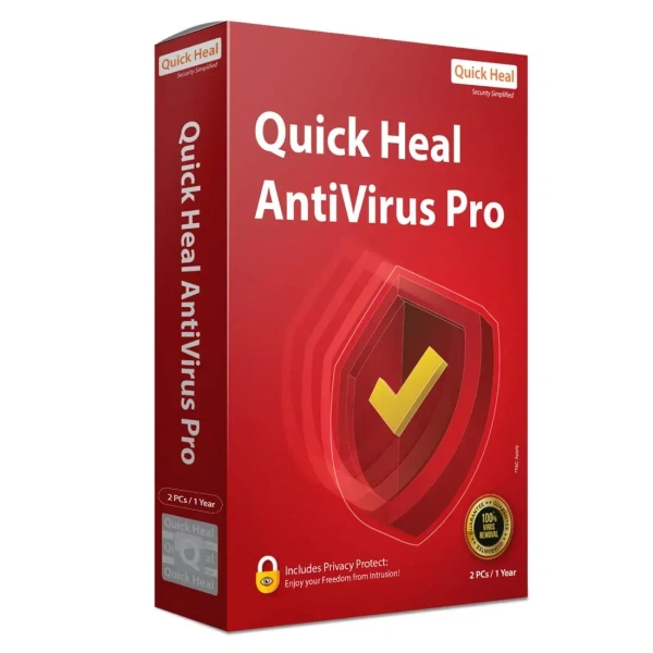 ANTIVIRUS- MULTIUSER- 1YEAR- 2PC- Quick Heal Antivirus Pro Latest Version - 2 PCs, 1 Year | AI Based Device Security for Laptop | Email and Browsing Protection 