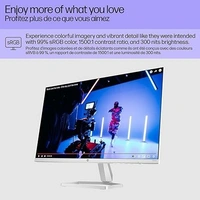 SIZE- 24"- HP Series 5 24 inch FHD Monitor, Full HD Display (1920 x 1080), IPS Panel, 99% sRGB, 1500:1 Contrast Ratio, 300 nits, Eye Ease with Eyesafe Certification, 524sa (2024)