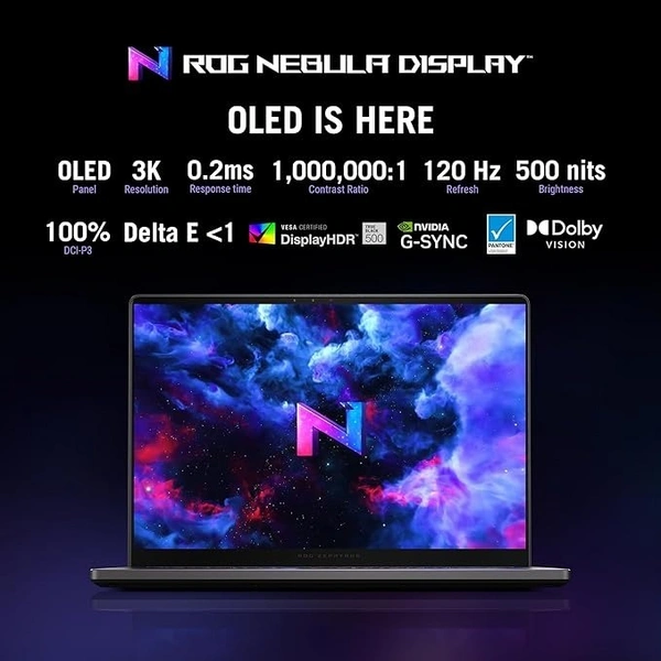 RYZEN- GAMING- ASUS ROG Zephyrus G14 (2024), AMD Ryzen 9 8945HS, 14.0-inch 3K OLED 120Hz, Gaming Laptop (16GB/1TB SSD/NVIDIA GeForce RTX 4060 /Windows 11/Eclipse Gray/1.50 Kg), GA403UV-QS085WS