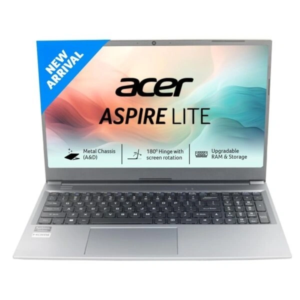 CORE I3- 12TH GEN- Acer Aspire Lite 12th Gen Intel Core i3-1215U Premium Metal Laptop (Windows 11 Home/8 GB RAM/512GB SSD) AL15-52, 39.62cm (15.6") Full HD Display, Metal Body, Steel Gray, 1.59 Kg