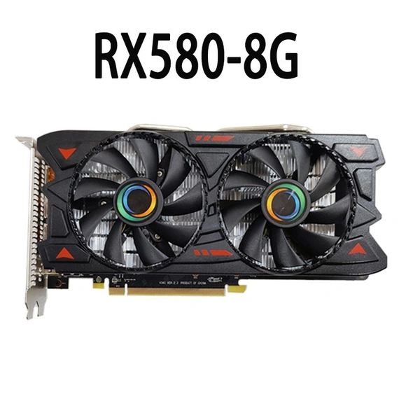 GRAPHIC CARD- DDR5-  Nextron Rx 580 Graphics Card, 8Gb Gddr5 256Bit pci_e_x16 Gaming Graphics Card, Pci Express 3.0X16, 3 Displayport Hdmi Dvi, Dual Air Cooling Pc Video Cards, 4K Displays Support