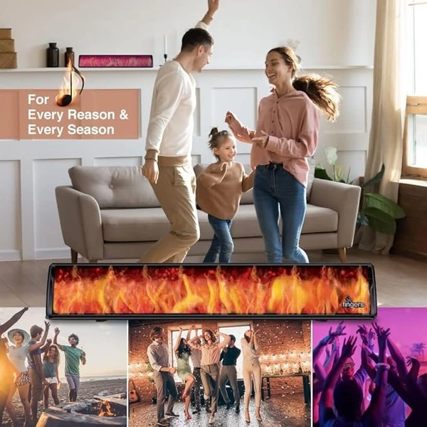 SPEAKERS- FINGERS SoundFlame (India’s First Portable Speaker with Flame effects, Deep Bass 16 W, Bluetooth v5.3, USB, MicroSD, AUX, Magnetic Remote Control) – Rich Black