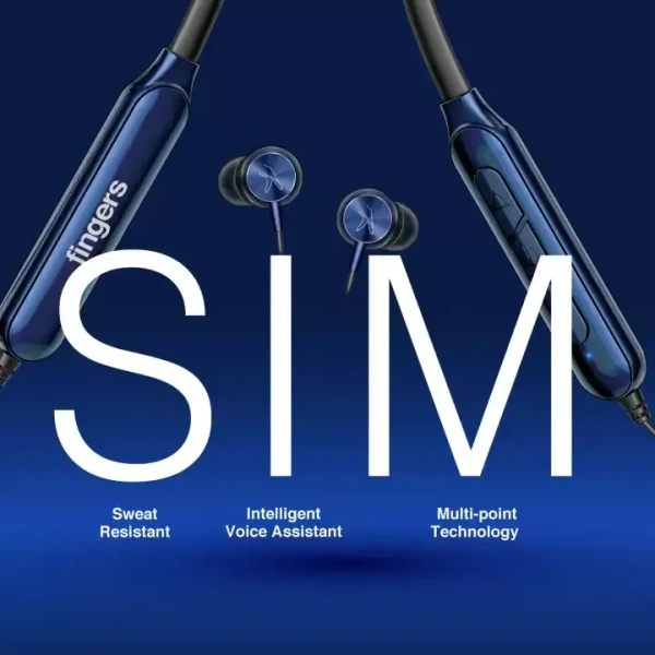 NECKBANDS- FINGERS FC-Royale Bluetooth Wireless Neckband in Ear Earphones with Built in Mic (Royal Blue)