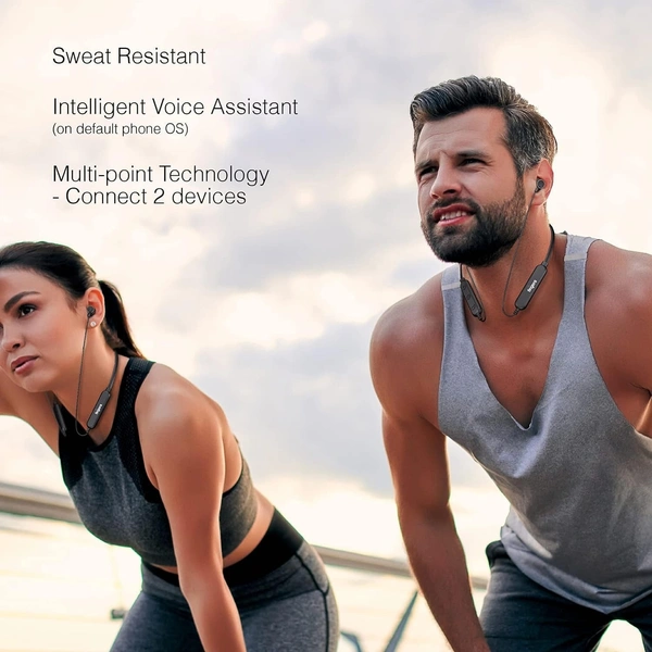 NECKBAND- FINGERS FC-Buddy Bluetooth Wireless in Ear Neckband Earphones with Built-in Mic (Slate Grey)