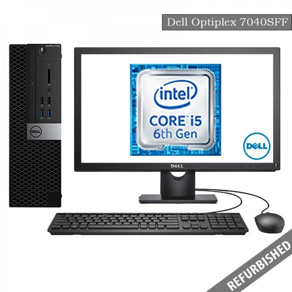 Core I5/ 6th Gen/  (Refurbished) Dell Intel  Core i5 Desktop/ Windows 10 Pro+MS Office Preloaded /IntelHD Graphics,Black)HDMI Port/ DIsplay Port/ USB 3.0/  DELL Optiplex 7040- Business Series CPU