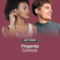 EARSET- FINGERS Beautific2 Wired in-ear Earphones with built-in Mic, 10 mm Neodymium driver, 3.5 mm L-pin connector (Burgundy)