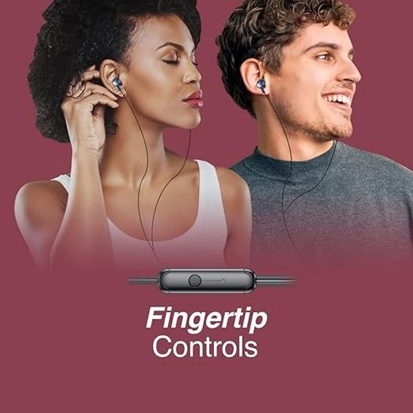 EARSET- FINGERS Beautific2 Wired in-ear Earphones with built-in Mic, 10 mm Neodymium driver, 3.5 mm L-pin connector (Burgundy)
