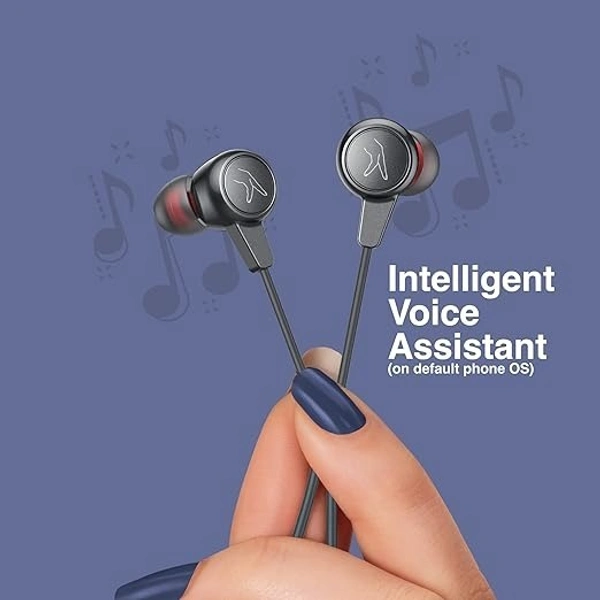 EARSET- FINGERS SoundElite Wired in-Ear Earphones with Built-in Mic, 10 mm Neodymium Driver, 3.5 mm L-pin Connector (Rich Grey)