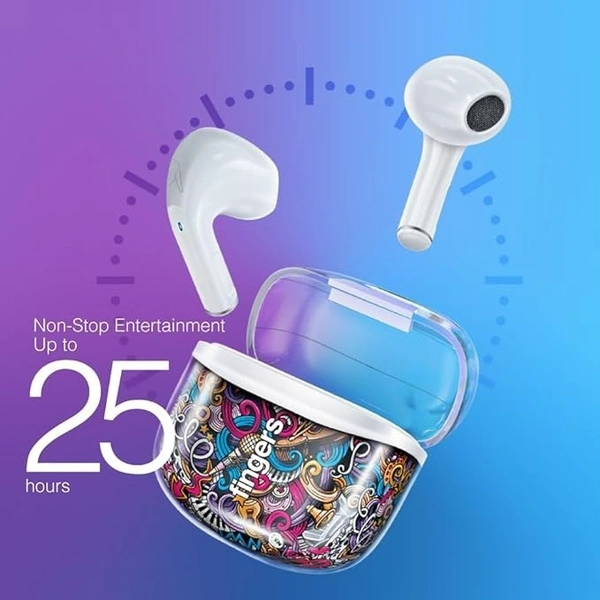EARBUDS- FINGERS Melo-Mania in-Ear True Wireless Earbuds [25 Hours Playback | Built-in Mic with SNC™ (Surround Noise Cancellation) | IPX4 Sweat Proof | Type-C Fast Charging]