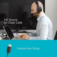 HEADPHONES- FINGERS USB-Talkathon On-Ear Wired Headphones with Mic (Big 40 mm Driver | Adjustable Mic | in-line Volume controller) - Black