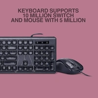 COMBO- WIRED- FINGERS Velvet C4 Wired Slim Keyboard and Mouse Set