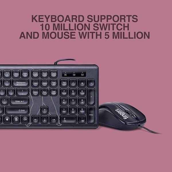 COMBO- WIRED- FINGERS Velvet C4 Wired Slim Keyboard and Mouse Set