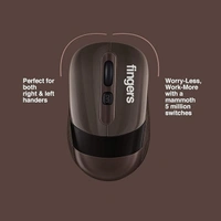 MOUSE- WIRELESS- FINGERS AeroGrip Wireless Mouse with 2.4 GHz USB Receiver (Compatible with Windows, Mac & Linux | Ambidextrous)