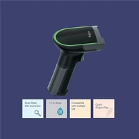 BARCODE SCANNER- WIRED- FINGERS 2D-QuickScan W9 USB Wired Barcode Scanner (Reads 1D/2D codes | Scan Rate: 200 scans/sec | Quick Scan & CMOS Image Technology | Ergonomic Design with U-Shaped LED Indicator)