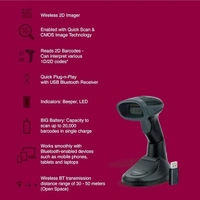 BARCODE SCANNER- WIRELESS- FINGERS 2D-QuickScan WL5 Wireless Barcode Scanner (2D Technology, 3-in-1: Bluetooth | Wireless with 2.4 GHz USB Receiver | Wired with Type-C Cable)