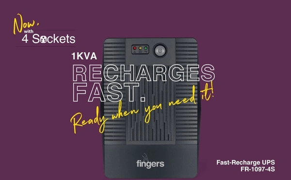 UPS- ADVANCED- FINGERS Fast-Recharge FR-1097-4S Power Supply UPS (1000 VA / 600 W)